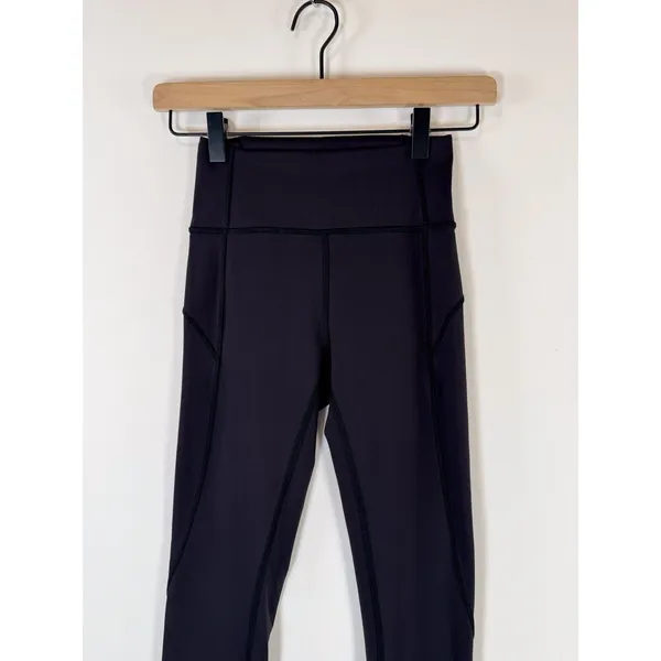 Lululemon Womens Legggings Black In Movement Pull On Stretch Gym Yoga Size 2 - Image 7