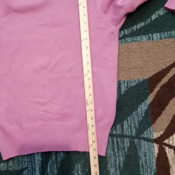 &MERCI pink Mock Neck Long Sleeve Viscose Blend Pull Over Sweater Sz M - Image 8