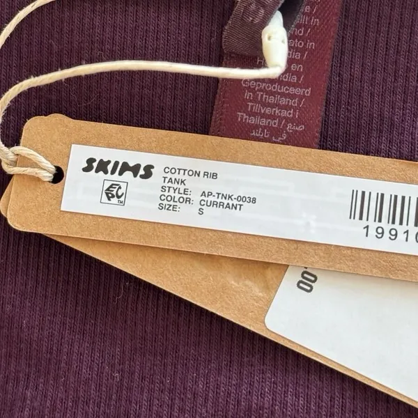 Skims Cotton Rib Tank Currant Size Small - Image 8