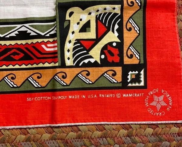 Red Vintage Wamcraft Bandana Made In Usa - Image 2