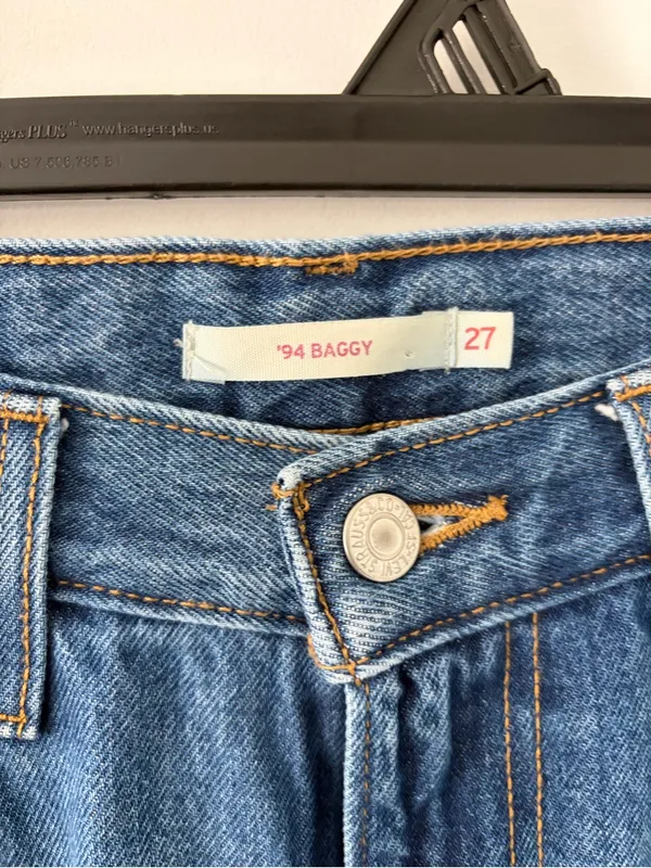 Levi’s ‘94 Baggy Mid Rise Wide Leg Medium Wash Blue Denim Casual Jeans 27 - Image 6