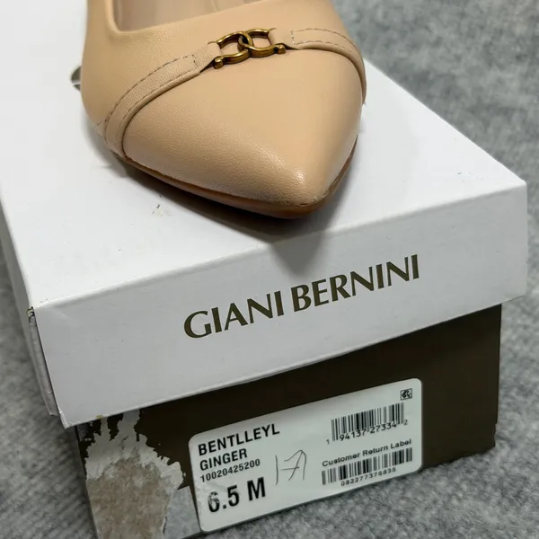 Giani Bernini Size-6.5 M Womens Bentlley Ginger Leather Pointed Toe Flats - Image 2