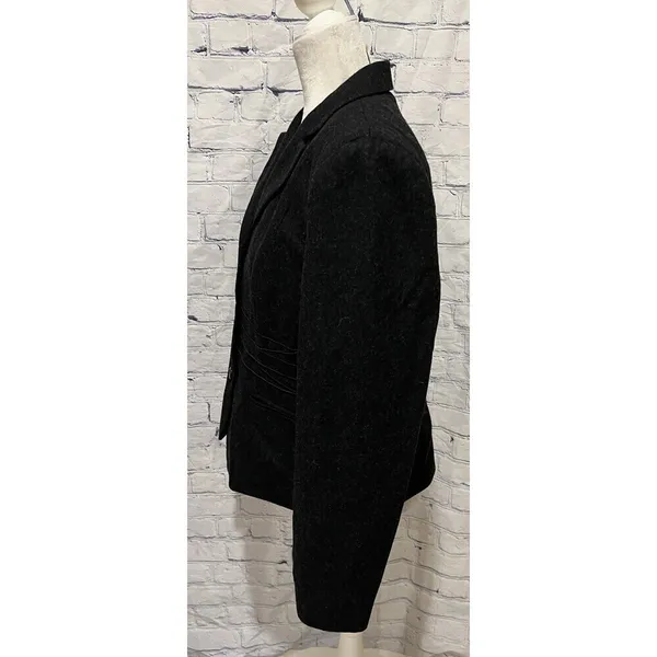 Harve Bernard Blazer Jacket Academia Workwear Professional Winter Gray Wool 16 - Image 3