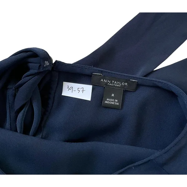 Ann Taylor Blue Long Sleeve Blouse Size M | 39-57 - Image 3