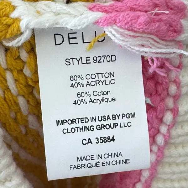 Boutique Deluc Multicolor Striped Knit Top Tank Sweater‎ White Red Medium - Image 8