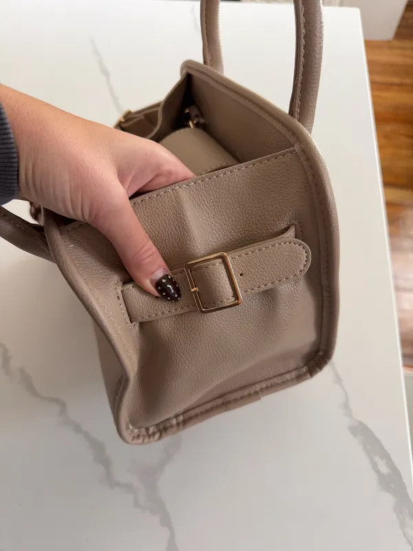 Kelly & Katie Charm Dome Satchel Brown Tan - Image 3