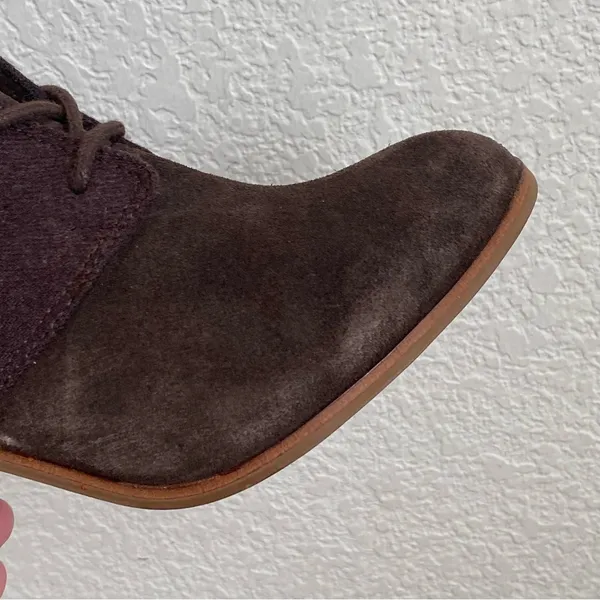 TOMS Women’s Lunata Chocolate Brown Suede/Wool Lace Up Booties Size 8 NWT - Image 13