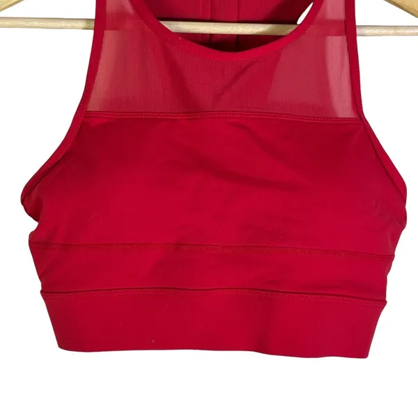 Zyia Active High Neck Mesh Racerback Sports Bra Red One More Rep Size M - Image 4