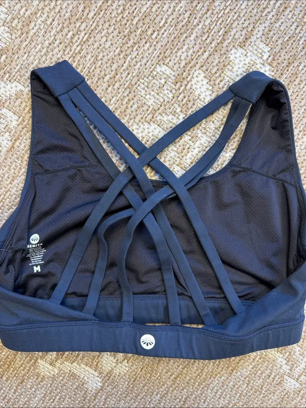 Senita Black Strappy Sports Bralette - Image 2