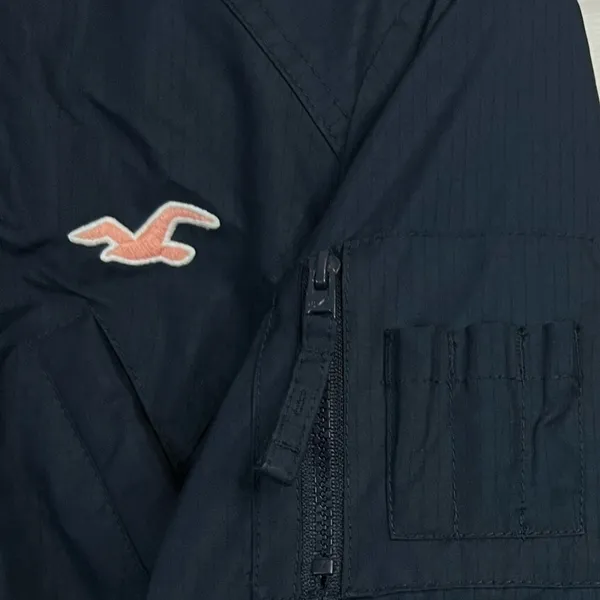 Hollister Women's California All-Weather hooded blue parka jacket - Size Small - Image 7