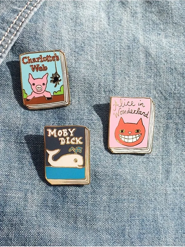 NEW Ideal Bookshelf Classic Books 1984 Enamel Pin - Image 4
