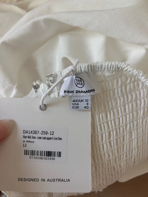 New Showpo Khari Midi Dress Linen Look Square A Line Dress Size 8 MSRP $119 - Image 4