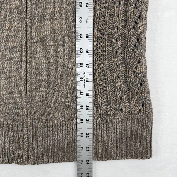 Pendleton Womens Brown 100% Merino Wool‎ Full Zip Cable Knit Cardigan Sweater M - Image 3