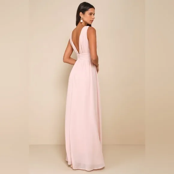 NEW Lulus Heavenly Hues Blush Maxi Dress Sz MEDIUM - Image 5