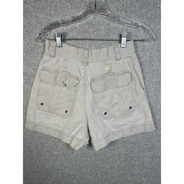Vintage Abercrombie & Fitch Size 4‎ Cotton Womens Shorts High Waist Beige Mini - Image 13