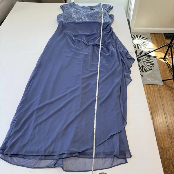 Alex Evenings Blue Long Sequin Mother of Bride Dress Wedding Formal Occasion 14 - Image 11
