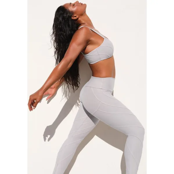 BUNDLE Alo Washed Alosoft Sunray Bra & High-Waist Legging Grey Sky Wash SET XS - Image 8