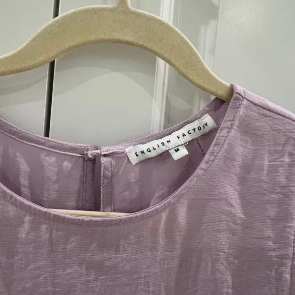 Lavender ruffle sleeve English Factory top - Image 3
