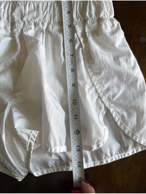Free People White High Waist Smocked Shorts - Image 9