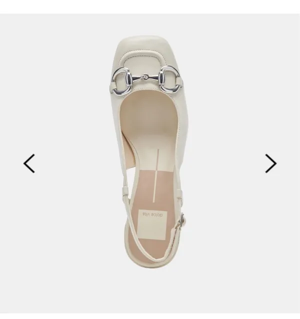 DV by Dolce Vita Melli Heels Ivory Crinkle Patent - Image 4