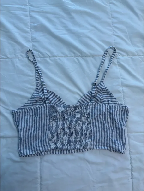 Target Nautical blue and white crop top - Image 2