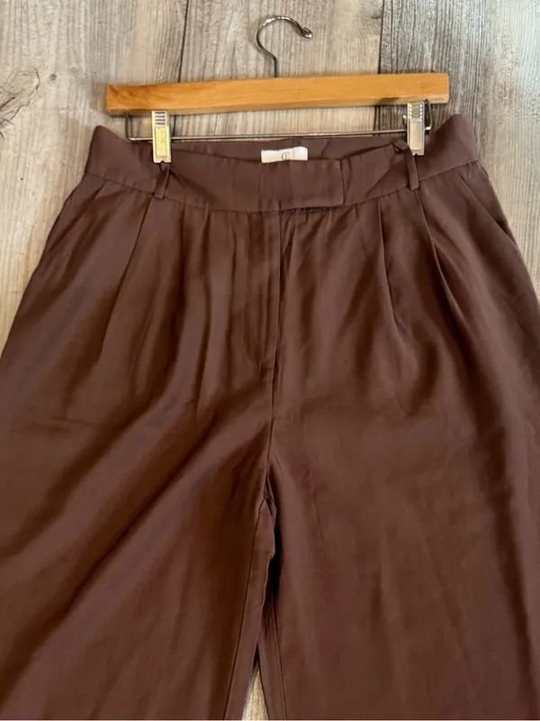P.CILL Wide Leg Palazzo flowy Pants Brown Size Large NWT - Image 6