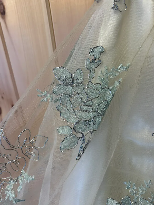JCPenney Cream And Mint Green Prom Dress - Image 7