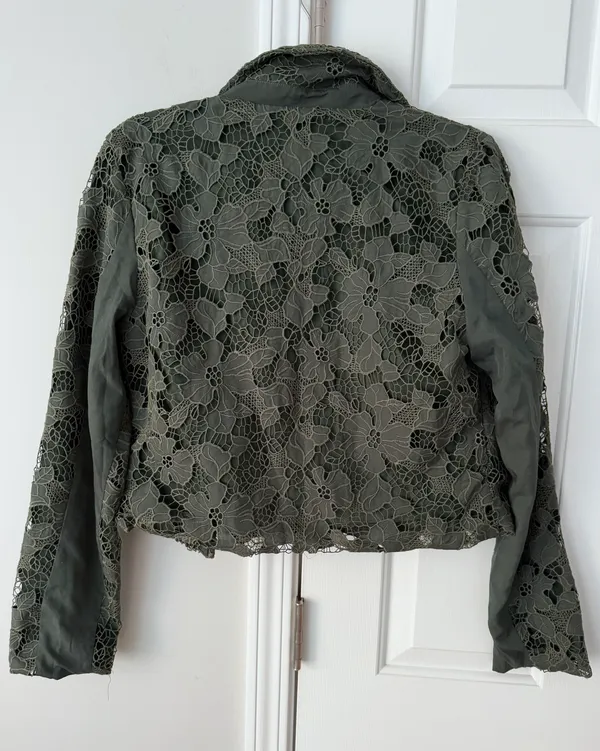 Anthropologie Dolan Lace Moto Jacket, Size M - Image 10