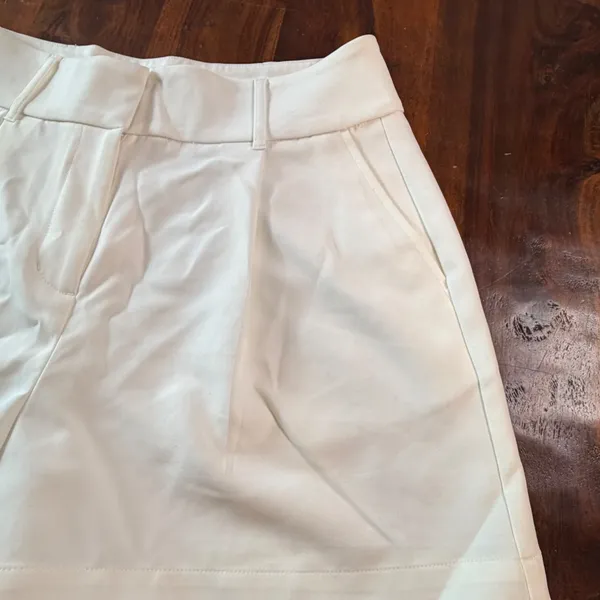 Express Editor Shortie Super High Rise Shorts White Tailored Trouser Style - Image 9