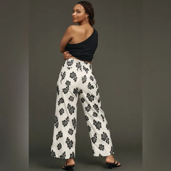 Anthropologie Maeve The Colette Wide-Leg Embroidered Pants - Image 3