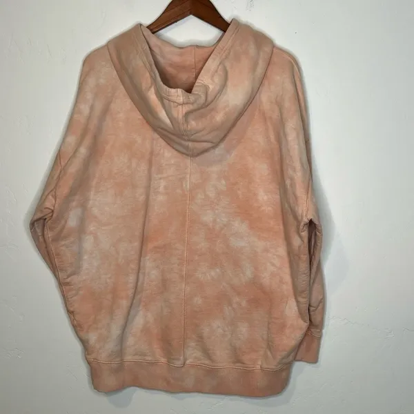 Free People Quartz City Tie Dye Oversized Hoodie Peach Pink Medium - Image 3