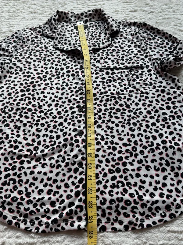 Kate Spade New York Pajama Top S Collared Button Down Leopard Animal Print NWOT - Image 6