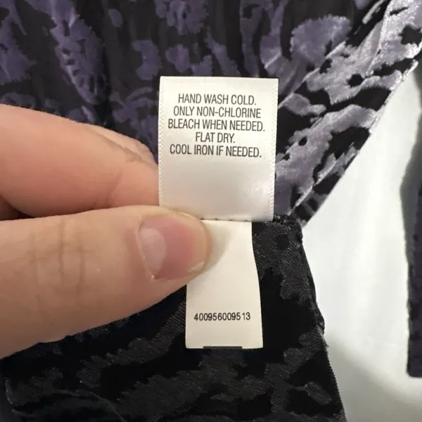 Simply Vera Wang Womens Whimsigoth Velvet Burnout Top Size M Purple Fairy Grunge - Image 6