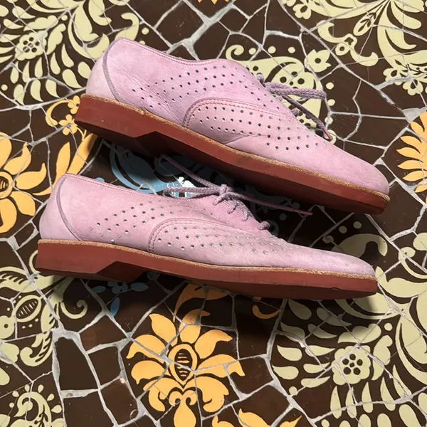 COLE HAAN  Pink Suede Lace-Up Oxfords - Image 2