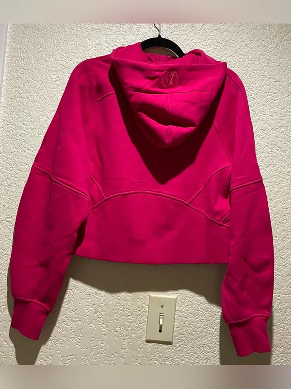 Lululemon NWT Scuba Oversized Half Zip Hoodie Jacket Hot Pink Silver Hardware XS - Image 2