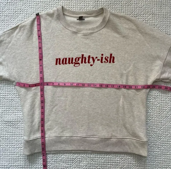 AERIE Naughty-ish Long Sleeve Pullover Crewneck Novelty Sweatshirt Size M - Image 10