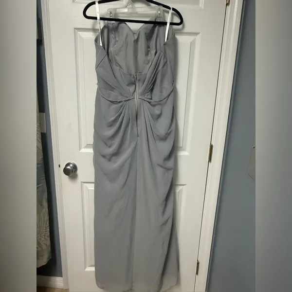 Christina Wu Light Gray Strapless Maxi Gown - Image 3