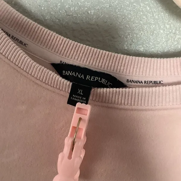 Banana Republic Pink Soft Velour Slouchy Casual Comfy Cozy Long Sleeve XL‎ - Image 5