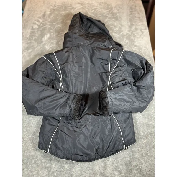 Obermeyer Ladies Sz 10 Black Ski Jacket Coat Thermolite Lauren W/‎ Fur Insulated - Image 14