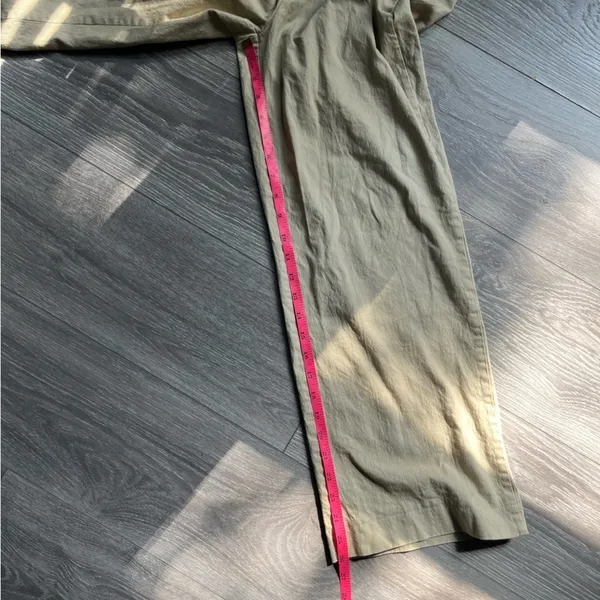 Princess Polly Cotton Blend Light Yellow Tan Khaki Wide Leg Pants Size 8 - Image 6