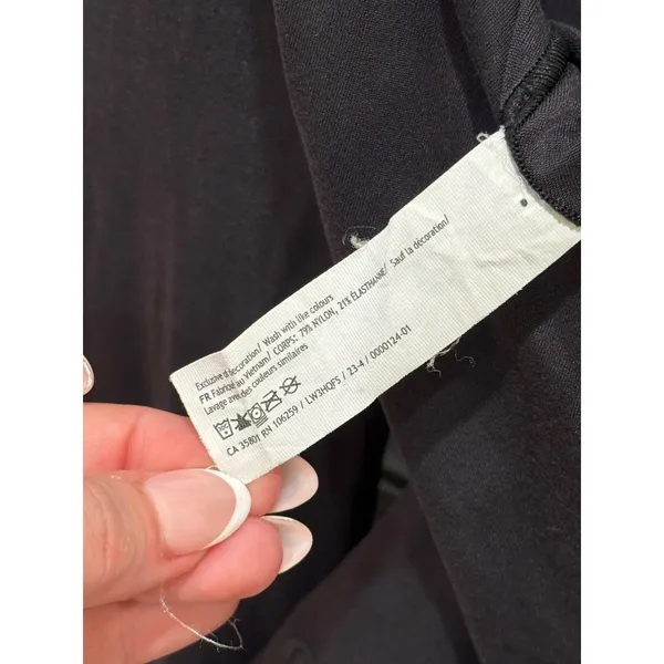Lululemon Nulu Bodysuit Womens Medium Black Square Neck Long Sleeve LW3HQFS L - Image 7