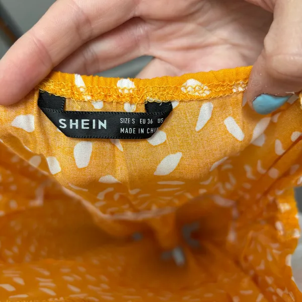 SHEIN Yellow Spotted Sleeveless Maxi Slip Dress with Adjustable Straps - Image 5