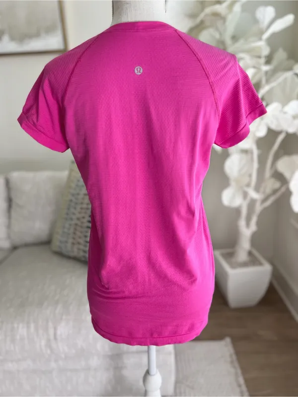 Lululemon Swiftly Tech Short Sleeve Women’s Active Tee - Hot Pink Size 10 - Image 3