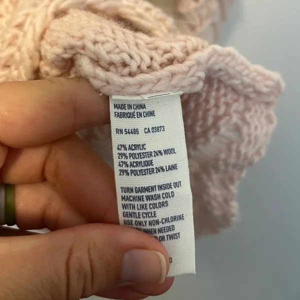 American Eagle NWT Blush Open Knit Crochet Wool Blend Sweater - Image 5