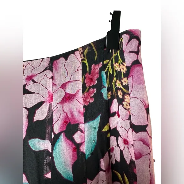 ICE Floral Pleated Skirt Black Pink Size‎ 6 - Image 4
