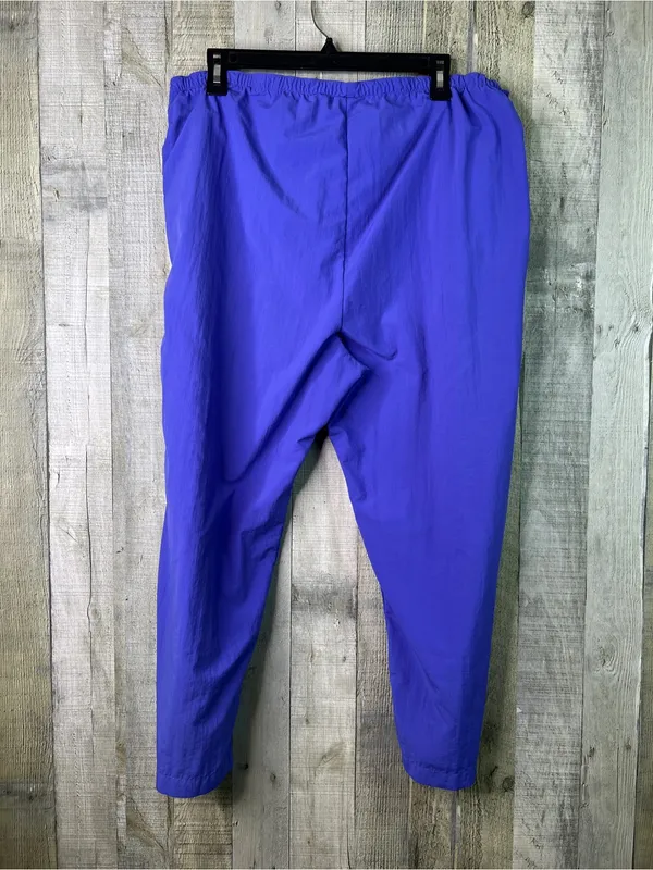 L.L. Bean Large Nylon Blue Capri Cropped Pants Stretch Drawstring Waistband - Image 2