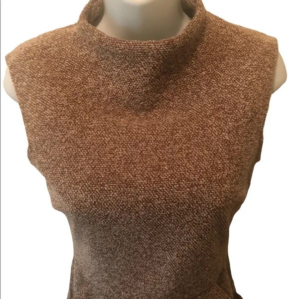 Zara Tweed Flecked Knit Lined Sheath Pencil Dress XS Career Fitted Mock Neck - Image 3