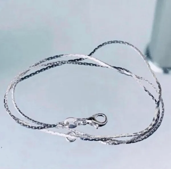 Brand New 18" Inches Sterling Silver Soft Bone Necklace - Image 2