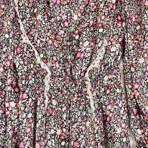 For Love & Lemon Grace Mini Dress Size Small Floral Lined Boho Prairie Feminine - Image 9