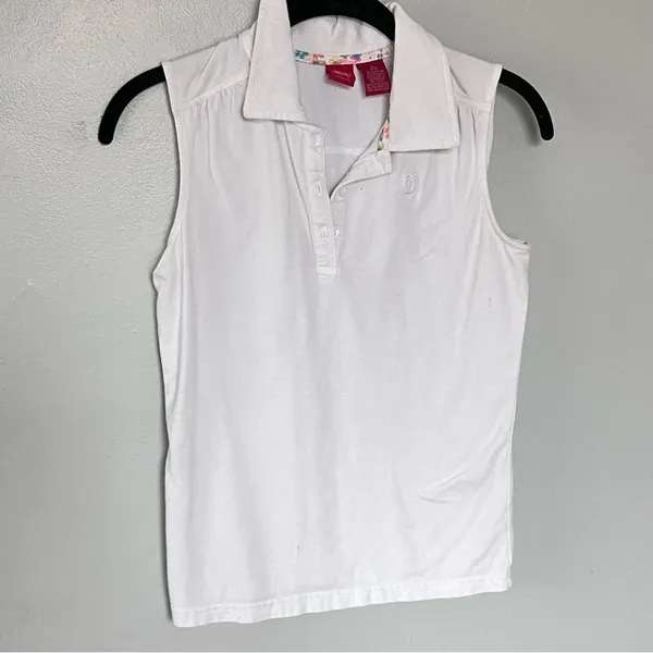 Y2K Sleeveless V-neck Collar Cotton Golf Athletic Tank Too XS Small - Image 8
